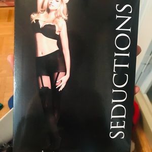 NWT - Black Stockings with Garter Detail